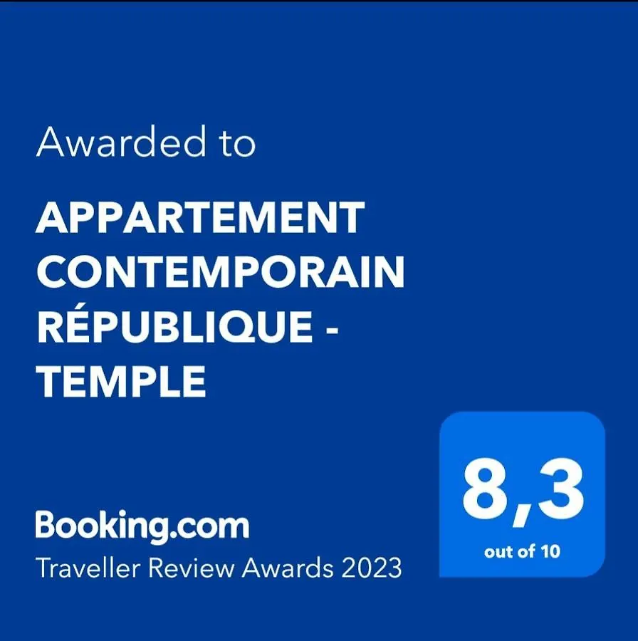 Lägenhet Appartement Contemporain Republique - Temple Paris